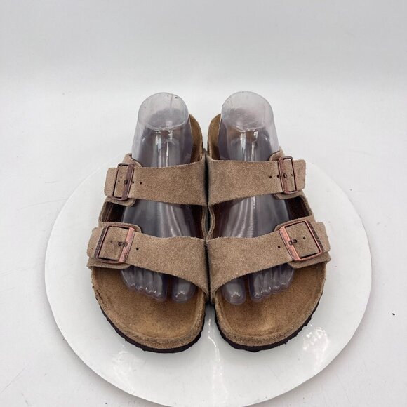 Birkenstock Other - Birkenstock Arizona Men Size 8 Grey Stone Leather Slide Buckle Comfort Sandal